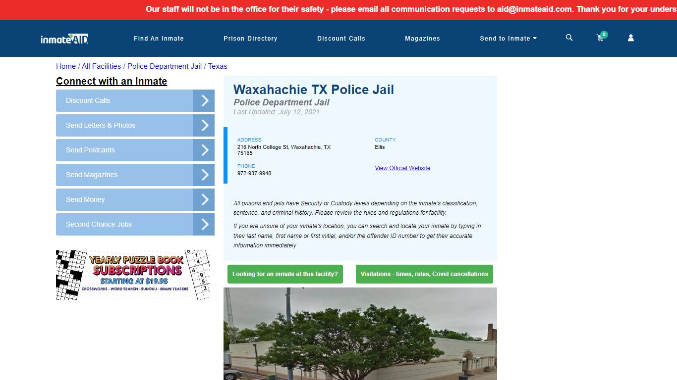 Waxahachie TX Police Jail & Inmate Search - Waxahachie, TX